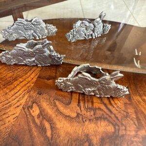 Vintage Set of 4 Easter bunny napkin rings